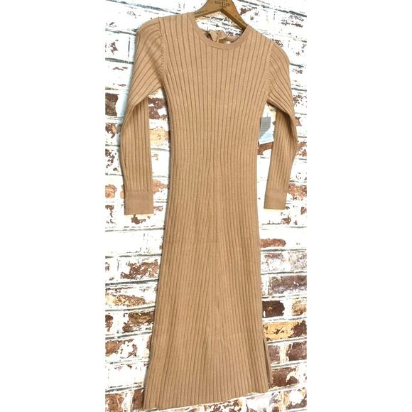 NWT Wayf x BFF Hollie Nordstrom Ribbed Open Back Long Sleeve Sweater Midi Dress - Picture 7 of 16